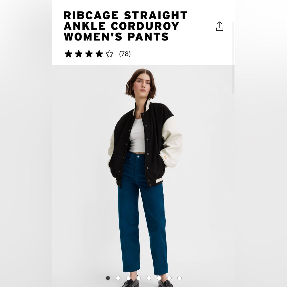 Levi Ribcage Blue Corduroy Pants